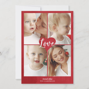 Tarjeta Festiva Corazón Rojo Corto Fotos De Amor Día De San Valent
