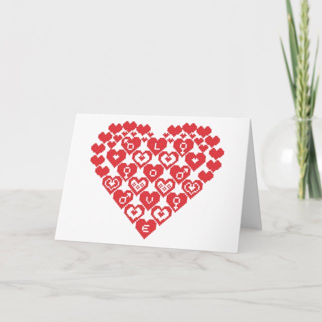 Tarjeta Festiva CORAZÓN rojo de los corazones (Anverso)