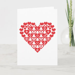 Tarjeta Festiva CORAZÓN rojo de los corazones