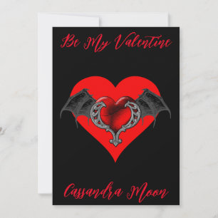 Tarjeta Festiva Corazón Rojo Negrita Valentín Personalizado