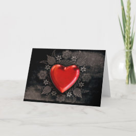 Tarjeta Festiva Corazón romántico floral Valentine Love