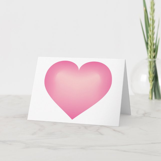 Tarjeta Festiva Corazón Rosa Fade (Anverso)