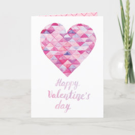 Tarjeta Festiva Corazón Rosa ¡Te Amo! Feliz Día de San Valentín