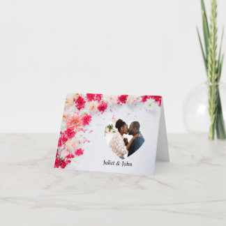 Tarjeta Festiva corazón simple con foto personalizada