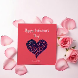 Tarjeta Festiva Corazón Simple Rojo y Blanco de Aula para el Día d