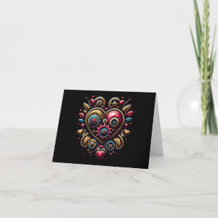 Tarjeta Festiva Corazón Steampunk