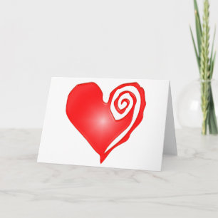 Tarjeta Festiva corazón torpe en blanco o negro