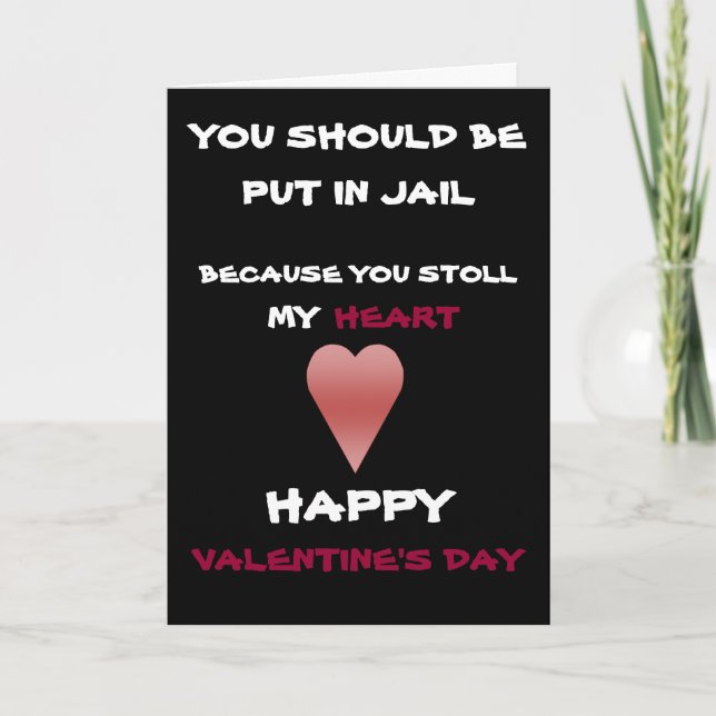 Tarjeta Festiva corazón, USTED DEBE SER, PUSO EN LA CÁRCEL, (Anverso)