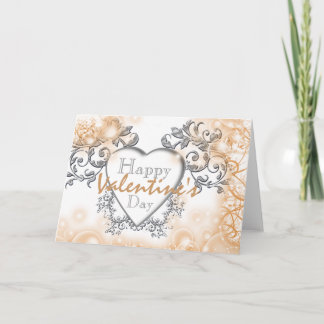 Tarjeta Festiva Corazón valentino floral victoriano