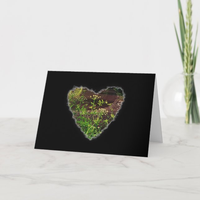 Tarjeta Festiva Corazón Verde Romance Valentine Love (Anverso)
