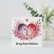 Corazón y anillos con corona floral – Sé mi por si