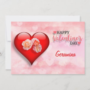 Tarjeta Festiva Corazón y flores para alguien especial