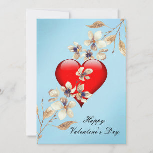 Tarjeta Festiva Corazón y flores para cónyuge u otro