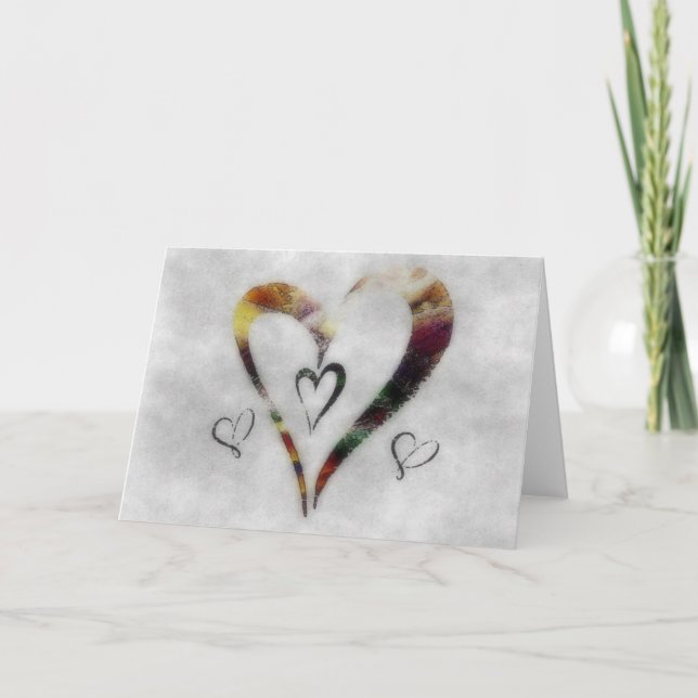 Tarjeta Festiva Corazones (Anverso)