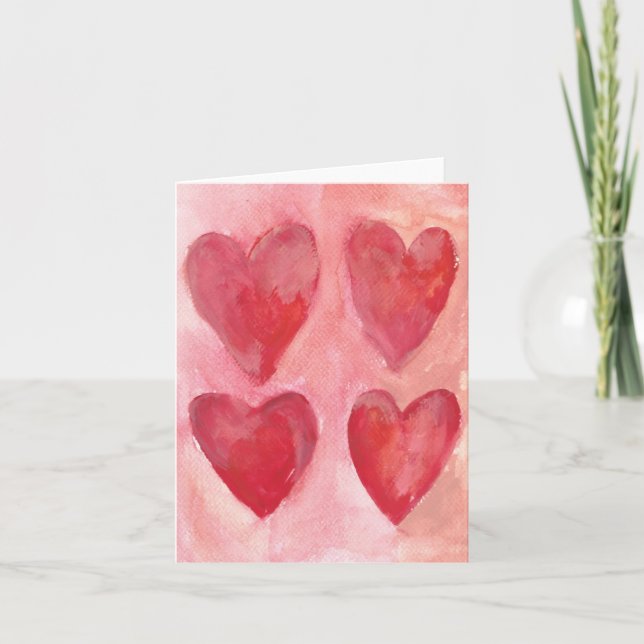 Tarjeta Festiva Corazones (Anverso)