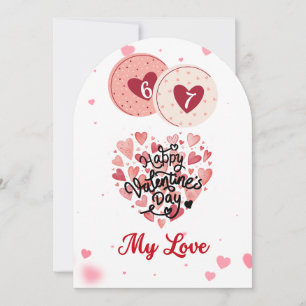 Tarjeta Festiva Corazones Acuarela Románticos Feliz Día de San Val