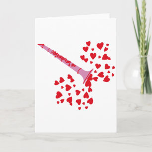 Tarjeta Festiva Corazones Clarinet