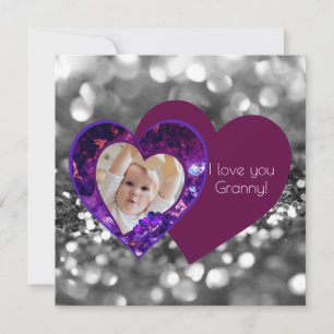 Tarjeta Festiva Corazones con gemas y mensaje 