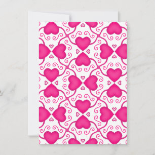 Tarjeta Festiva Corazones conectados rosados calientes en El día d