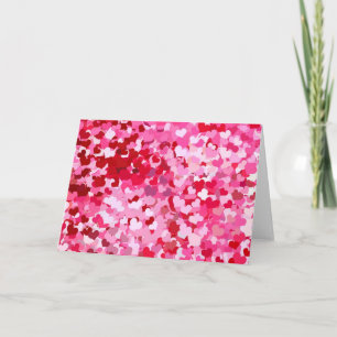 Tarjeta Festiva Corazones confetti rosadas