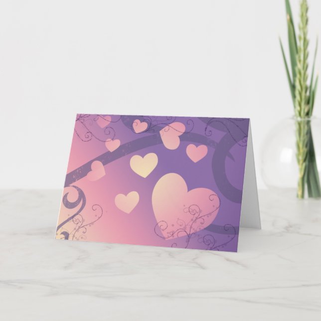 Tarjeta Festiva Corazones de amor (Anverso)