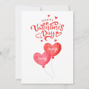 Tarjeta Festiva Corazones de Amor Personalizados para el Día de Sa