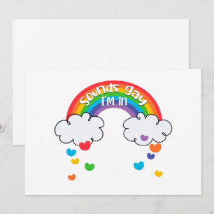 Tarjeta Festiva Corazones de arcoiris coloridos suenan gay en el q