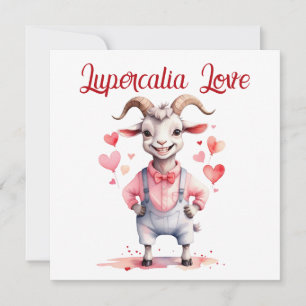 Tarjeta Festiva Corazones de Cabra Dulce Amor Lupercalia San Valen