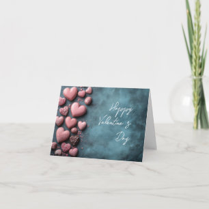 Tarjeta Festiva Corazones de caramelo sobre fondo oscuro Saludo de