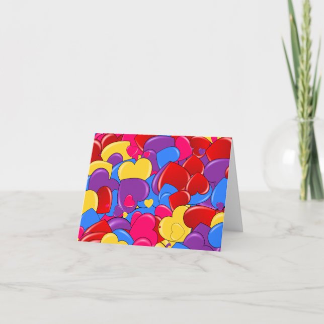 Tarjeta Festiva Corazones de chocolate de San Valentín recubiertas (Anverso)