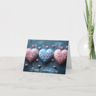 Tarjeta Festiva Corazones de Chocolate Saludo de San Valentín