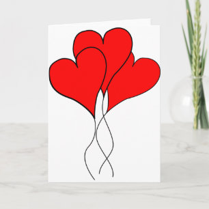 Tarjeta Festiva corazones de corazón esposa valentía novia amor