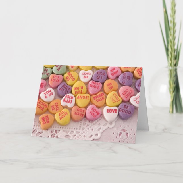 Tarjeta Festiva Corazones de dulce (Anverso)
