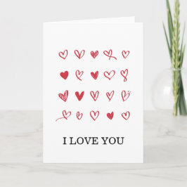 Tarjeta Festiva Corazones de garabatos