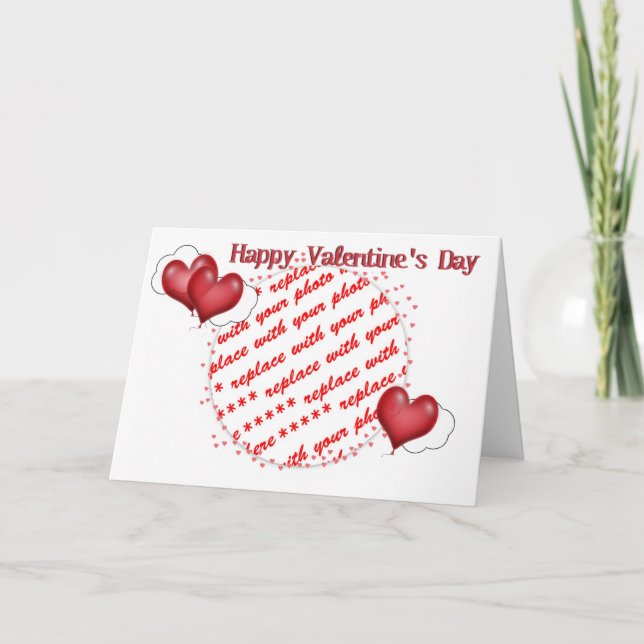 Tarjeta Festiva Corazones de globo Valentine - Pronto estaremos ju (Anverso)