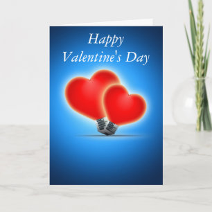 Tarjeta Festiva Corazones de la bombilla
