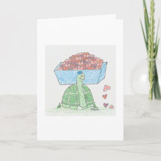 Tarjeta Festiva Corazones de la tortuga