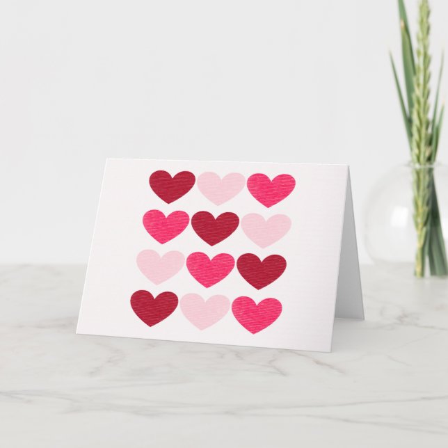 Tarjeta Festiva Corazones de San Valentín (Anverso)