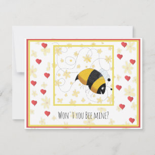 Tarjeta Festiva Corazones de San Valentín cortan abejorro a Person