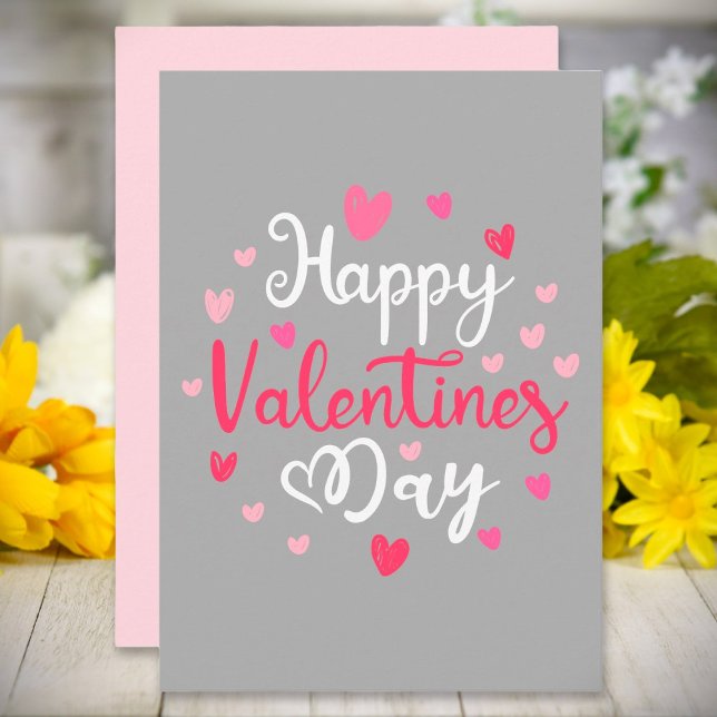 Tarjeta Festiva Corazones de texto del Feliz Día de San Valentín (Subido por el creador)