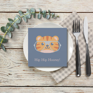 Tarjeta Festiva Corazones de tigres de la jungla de cumpleaños ani