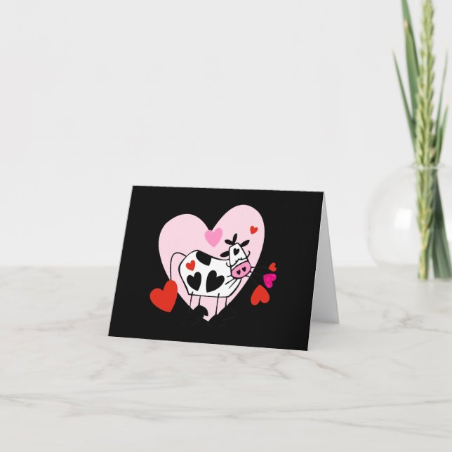 Tarjeta Festiva Corazones de vaca (Anverso)