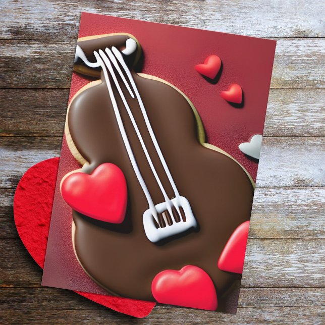 Tarjeta Festiva Corazones de violín de chocolate de San Valentín m (Subido por el creador)