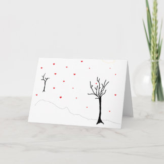Tarjeta Festiva corazones del invierno