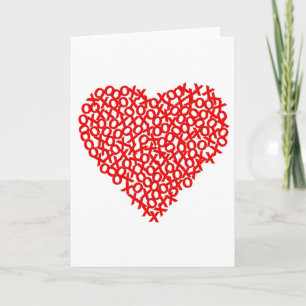 Tarjeta Festiva corazones del xo