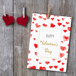 Tarjeta Festiva Corazones dibujados a mano felices Día de San Vale
