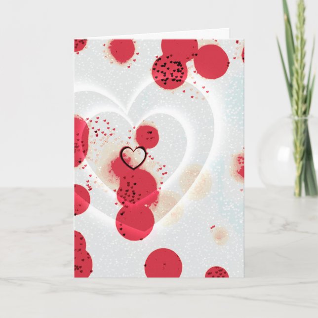 Tarjeta Festiva Corazones dispersos (Anverso)