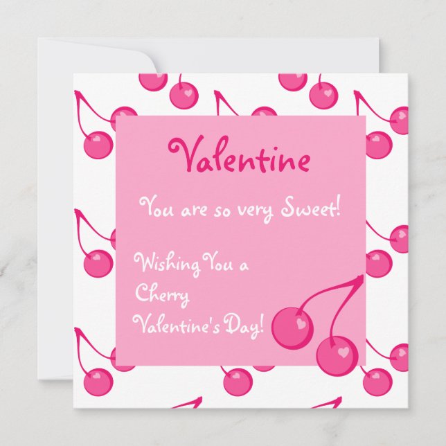 Tarjeta Festiva Corazones dulces de cerezo (Anverso)