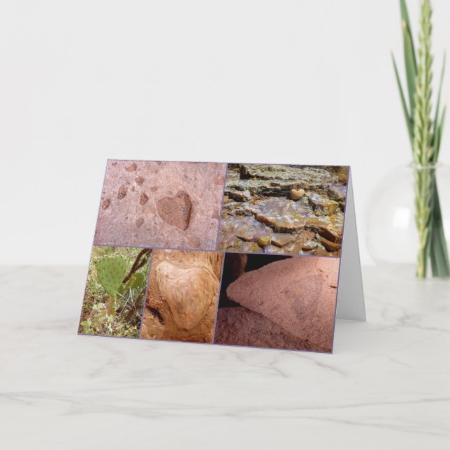 Tarjeta Festiva Corazones en la naturaleza (Anverso)