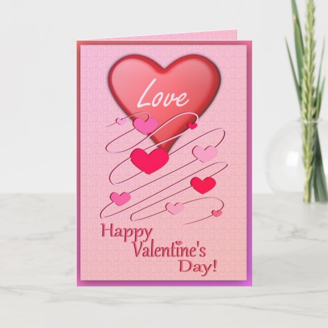 Tarjeta Festiva Corazones enamorados (Anverso)